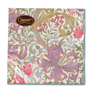 Caspari Golden Lily-Ivory Napkin Cocktail 12920C