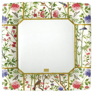 Caspari Chinese Wallpaper-Cream  Sq Dinner Plates Square 12930DP