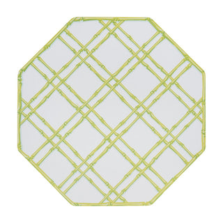 Caspari Bamboo Screen Moss Green Paper Placemats Octagon 12-In 1302PPOCT