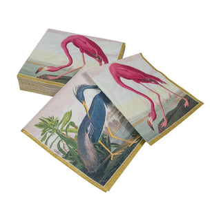 Caspari Audubon Birds Napkin Cocktail 13120C