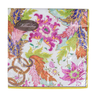 Caspari Tobacco Leaf Ivory Napkin Cocktail 13130C