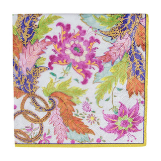 Caspari Tobacco Leaf Ivory Napkin Cocktail 13130C