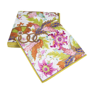 Caspari Tobacco Leaf Ivory Napkin Luncheon 13130L