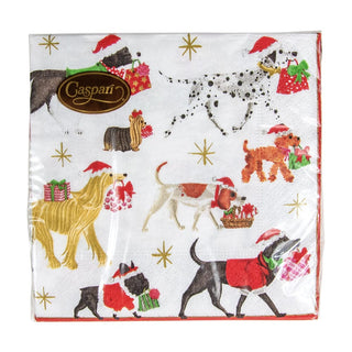 Caspari Christmas Delivery-White Napkin Cocktail 13310C