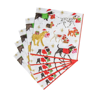 Caspari Christmas Delivery-White Napkin Cocktail 13310C