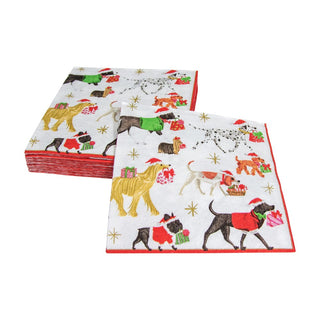 Caspari Christmas Delivery-White Napkin Cocktail 13310C