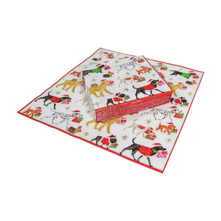 Caspari Christmas Delivery-White Napkin Cocktail 13310C