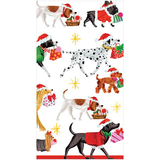 Caspari Christmas Delivery-White Guest Towel 13310G