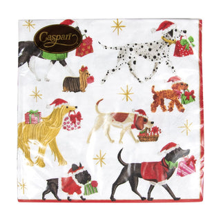 Caspari Christmas Delivery-White Napkin Luncheon 13310L