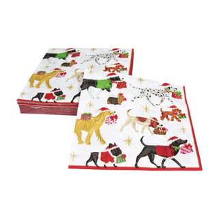 Caspari Christmas Delivery-White Napkin Luncheon 13310L