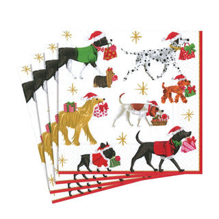 Caspari Christmas Delivery-White Napkin Luncheon 13310L