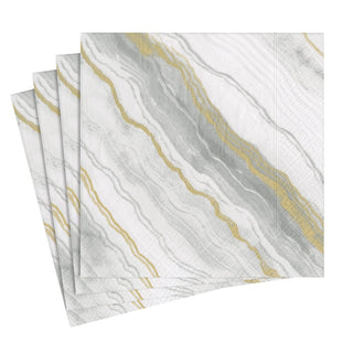 Caspari Marble Grey Napkin Luncheon 13742L