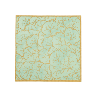 Caspari Gilded Majolica Celadon Cocktail Napkins - includes 12 Cocktail Napkins 14214C