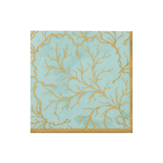 Caspari Gilded Majolica Saltwater Cocktail Napkins - includes 20 Cocktail Napkins 14215C