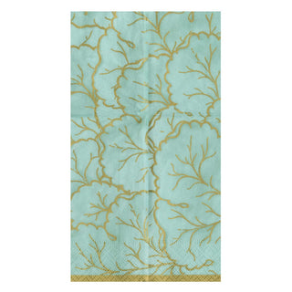 Caspari Gilded Majolica Saltwater Guest Towels - includes 15 Guest Towels 14215G