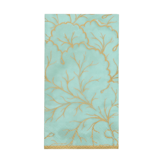 Caspari Gilded Majolica Saltwater Guest Towels - includes 15 Guest Towels 14215G
