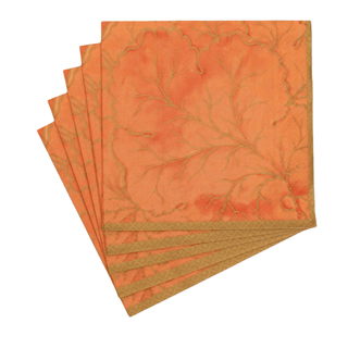 Caspari Gilded Majolica Coral Luncheon Napkins - includes 20 Luncheon Napkins 14216L