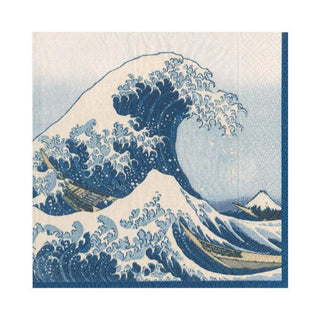 Caspari The Great Wave Blue Napkin Luncheon 14230L