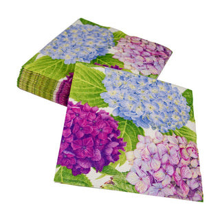 Caspari Hydrangea Garden Blue Napkin Cocktail 14410C