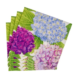 Caspari Hydrangea Garden Blue Napkin Cocktail 14410C