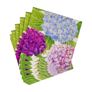 Caspari Hydrangea Garden Blue Napkin Cocktail 14410C