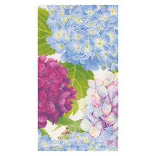 Caspari Hydrangea Garden Blue Guest Towel 14410G