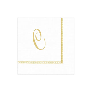Caspari Hemstitch Script Single Initial C Napkin Cocktail W/Initial 14600C.C