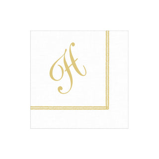 Caspari Hemstitch Script Single Initial H Napkin Cocktail W/Initial 14600C.H