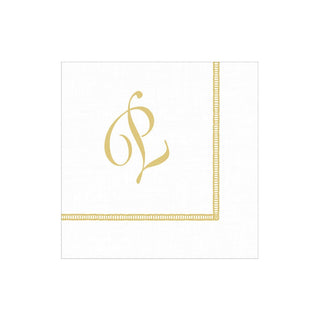 Caspari Hemstitch Script Single Initial P Napkin Cocktail W/Initial 14600C.P