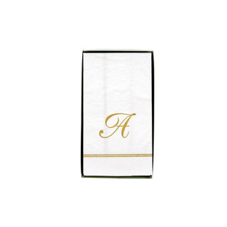 Caspari Hemstitch Script Single Initial A Guest Towel W/Initial 14600G.A