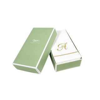 Caspari Hemstitch Script Single Initial A Guest Towel W/Initial 14600G.A