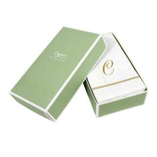 Caspari Hemstitch Script Single Initial C Guest Towel W/Initial 14600G.C