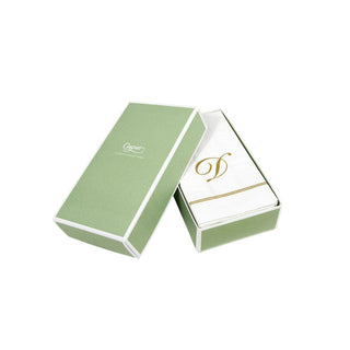 Caspari Hemstitch Script Single Initial D Guest Towel W/Initial 14600G.D