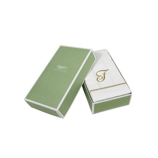 Caspari Hemstitch Script Single Initial F Guest Towel W/Initial 14600G.F