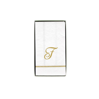 Caspari Hemstitch Script Single Initial F Guest Towel W/Initial 14600G.F