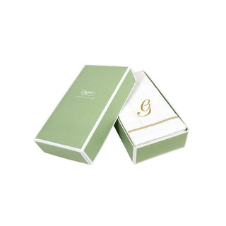 Caspari Hemstitch Script Single Initial G Guest Towel W/Initial 14600G.G