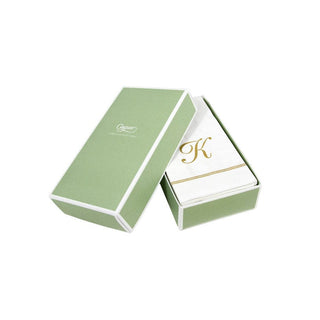 Caspari Hemstitch Script Single Initial K Guest Towel W/Initial 14600G.K