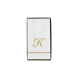 Caspari Hemstitch Script Single Initial K Guest Towel W/Initial 14600G.K