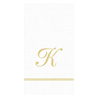 Caspari Hemstitch Script Single Initial N Guest Towel W/Initial 14600G.N