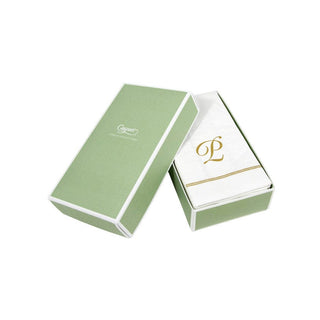 Caspari Hemstitch Script Single Initial P Guest Towel W/Initial 14600G.P