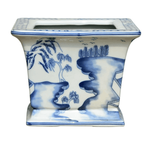 East Enterprises Blue & White Canton Cachepot - 8" 14634