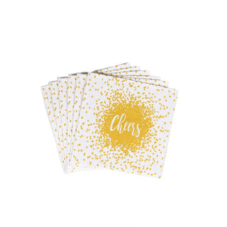 Caspari Cheers Gold  Napkin Box Cocktail - 40 per box 14880B