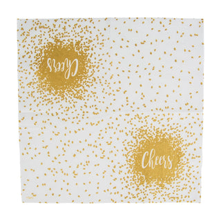Caspari Cheers Gold Napkin Cocktail 14880C