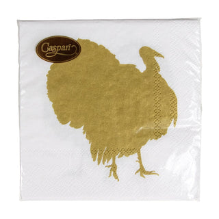 Caspari Turkey Fan Napkin Cocktail 14920C