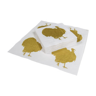 Caspari Turkey Fan Napkin Cocktail 14920C