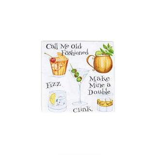 Caspari Cocktail Hour  Napkin Box Cocktail - 40 per box 15300B