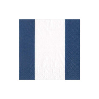 Caspari Bandol Stripe Navy Napkin Cocktail 15352C