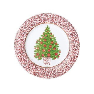 Caspari Decorated Tree Salad/Dessert Plates 15400SP