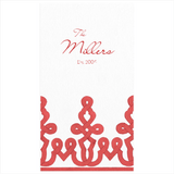 Personalization by Caspari Dessin Passementerie Red Paper Linen Personalized Guest Towel Napkins 15641GGPG