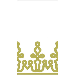 Caspari Dessin Passementerie Moss Green-Ppr Guest Towels Airlaid - 12 In 15642GG